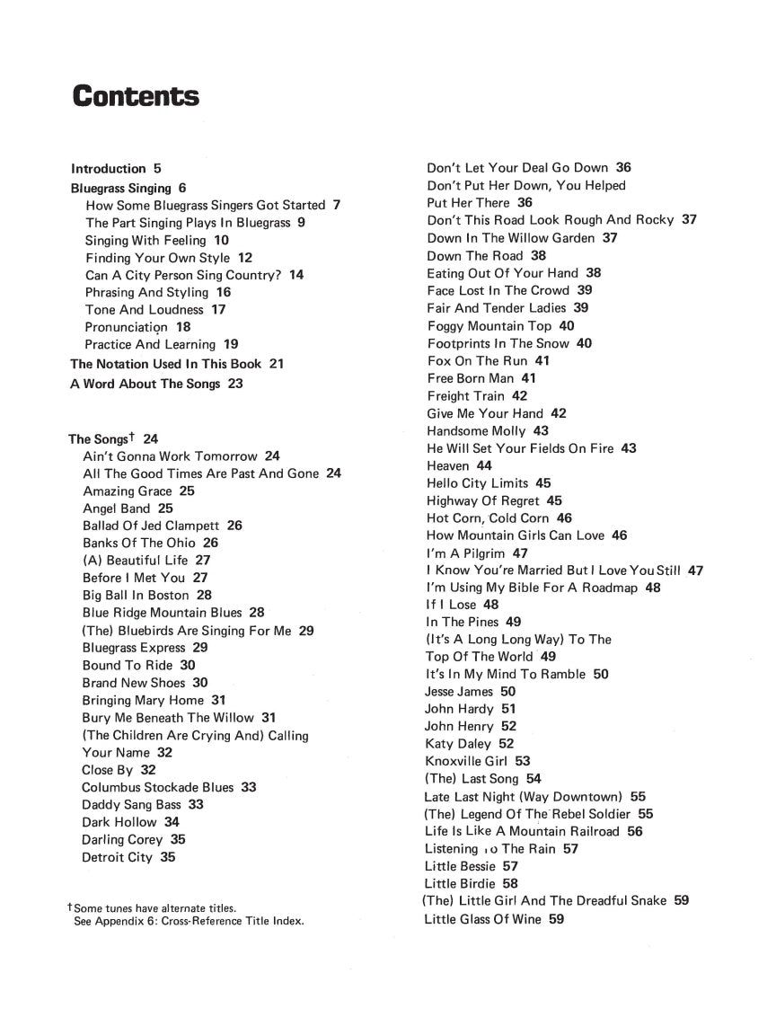 Bluegrass Songbook - sample page 2