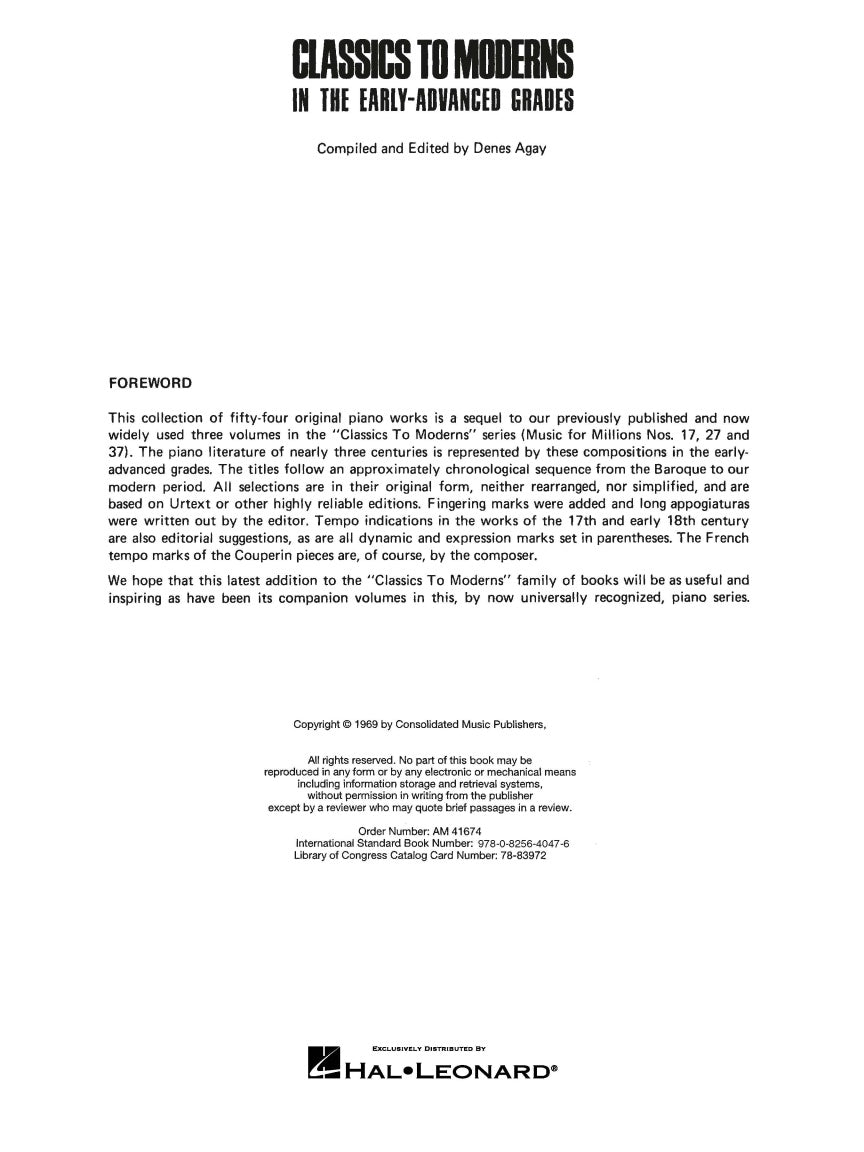 Early Advanced Classics to Moderns - sample page 2