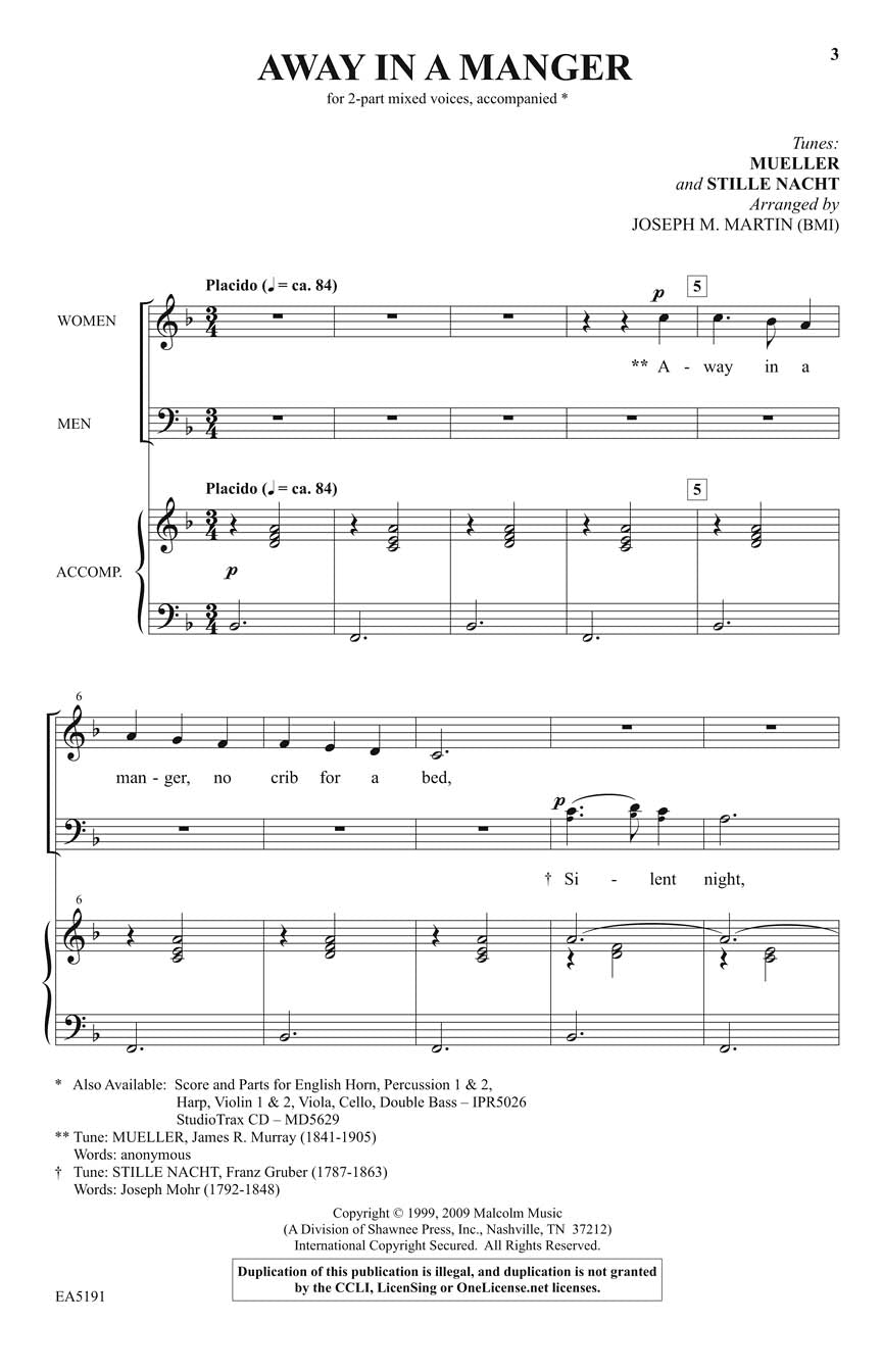Away in a Manger - sample page 1