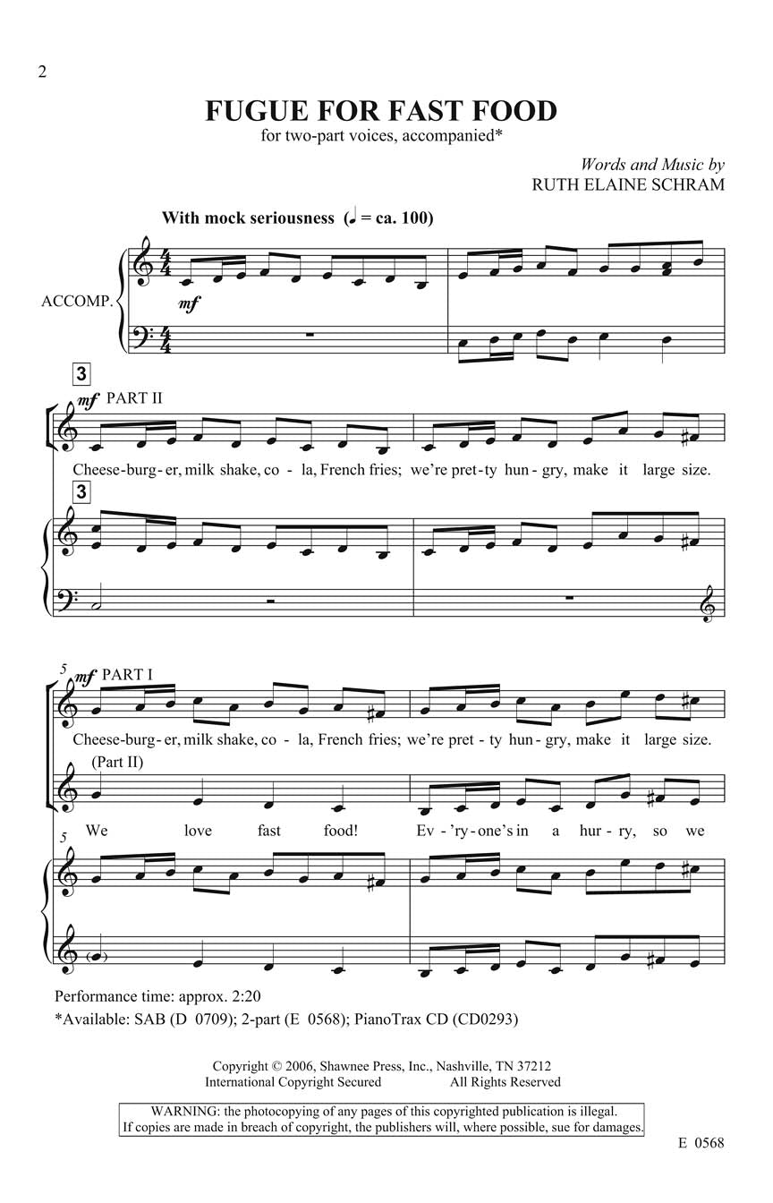 Fugue for Fast Food - sample page 1