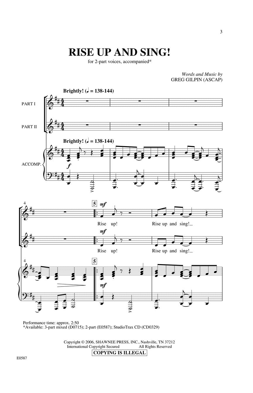 Rise Up and Sing! - sample page 1