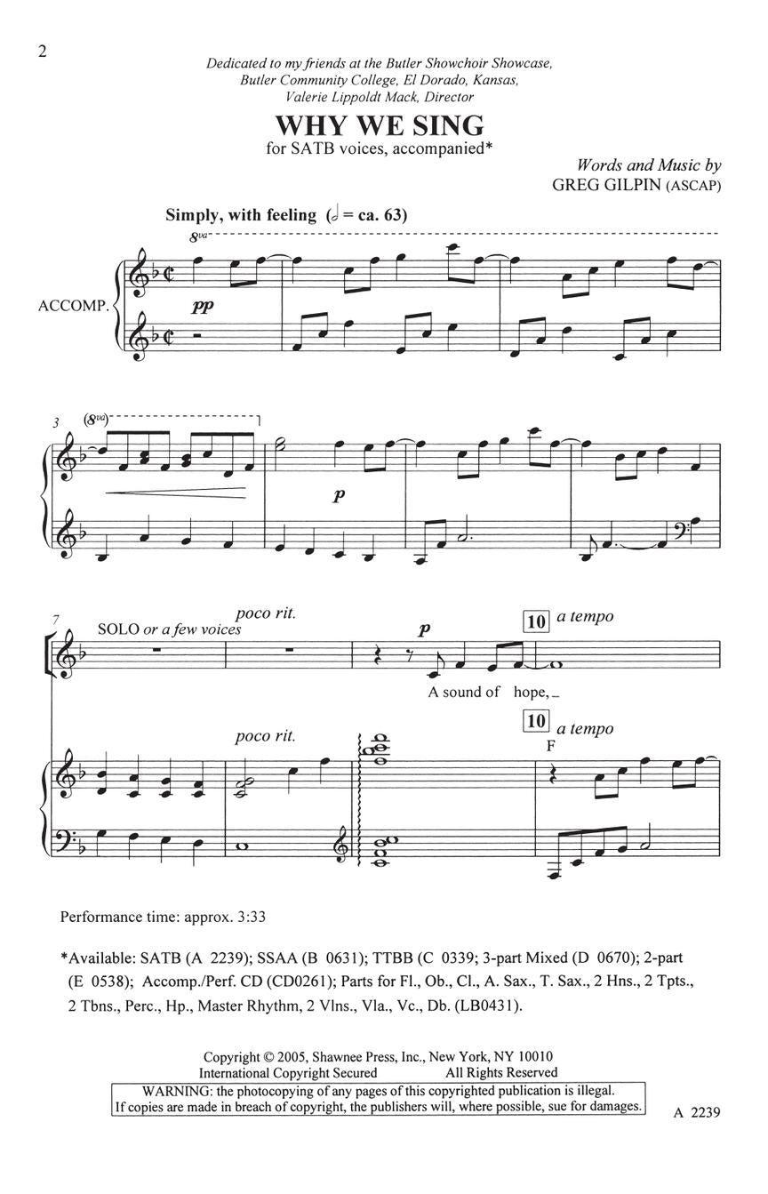 Why We Sing - sample page 2