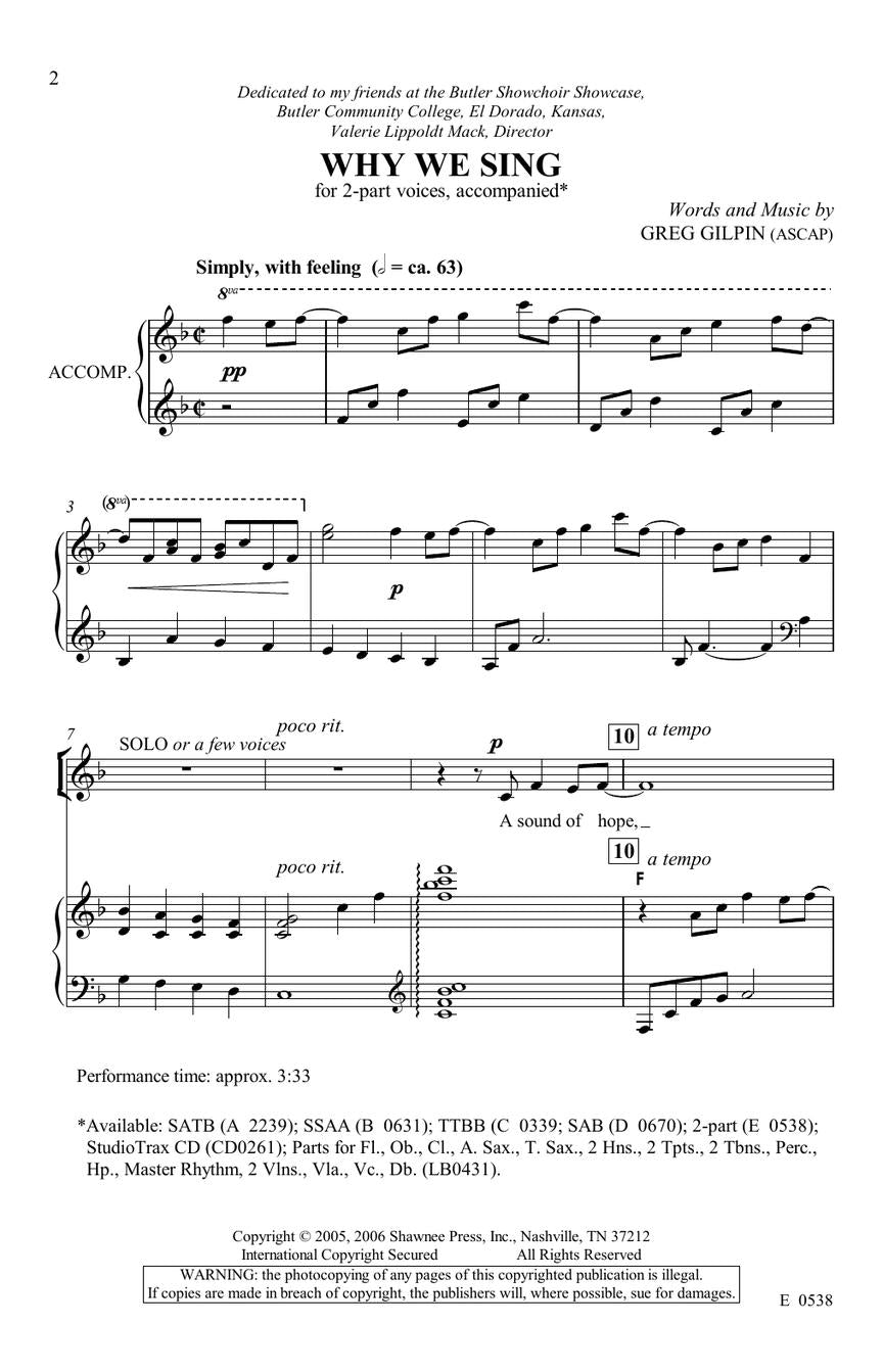 Why We Sing - sample page 2