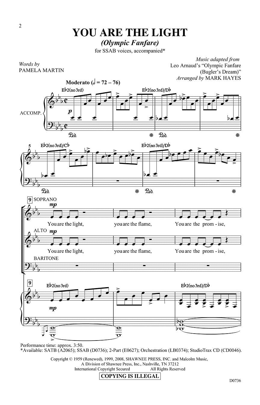 You Are the Light (Olympic Fanfare) - sample page 1