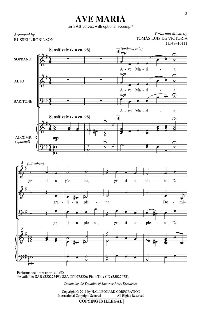 Ave Maria - String Quartet - sample page 1
