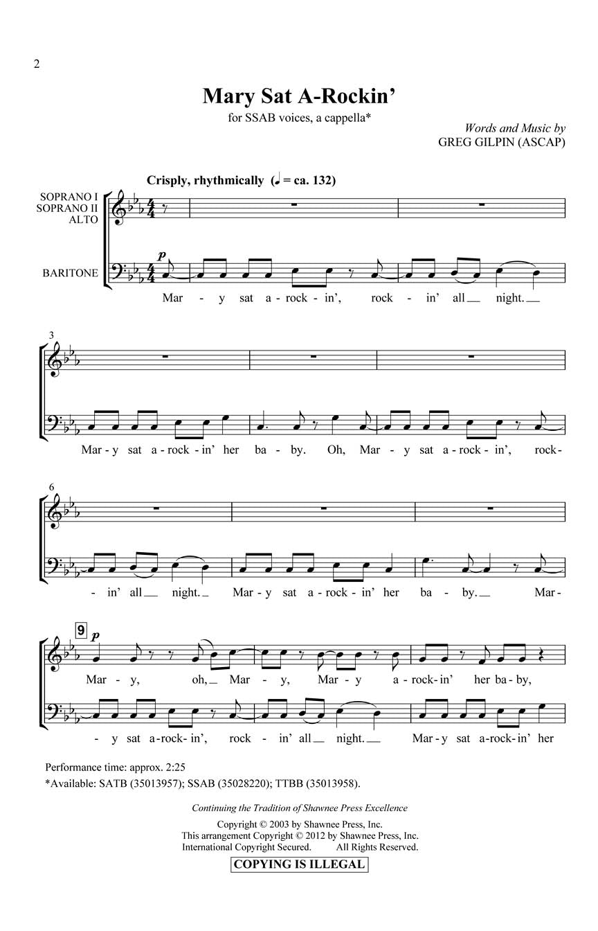 Mary Sat A-Rockin' - sample page 1