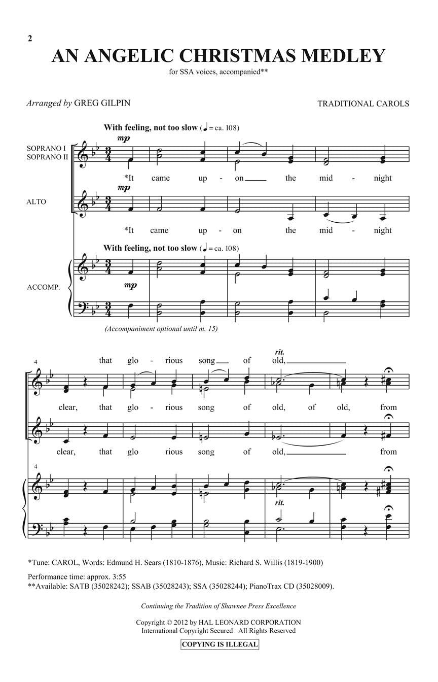 An Angelic Christmas Medley - sample page 1
