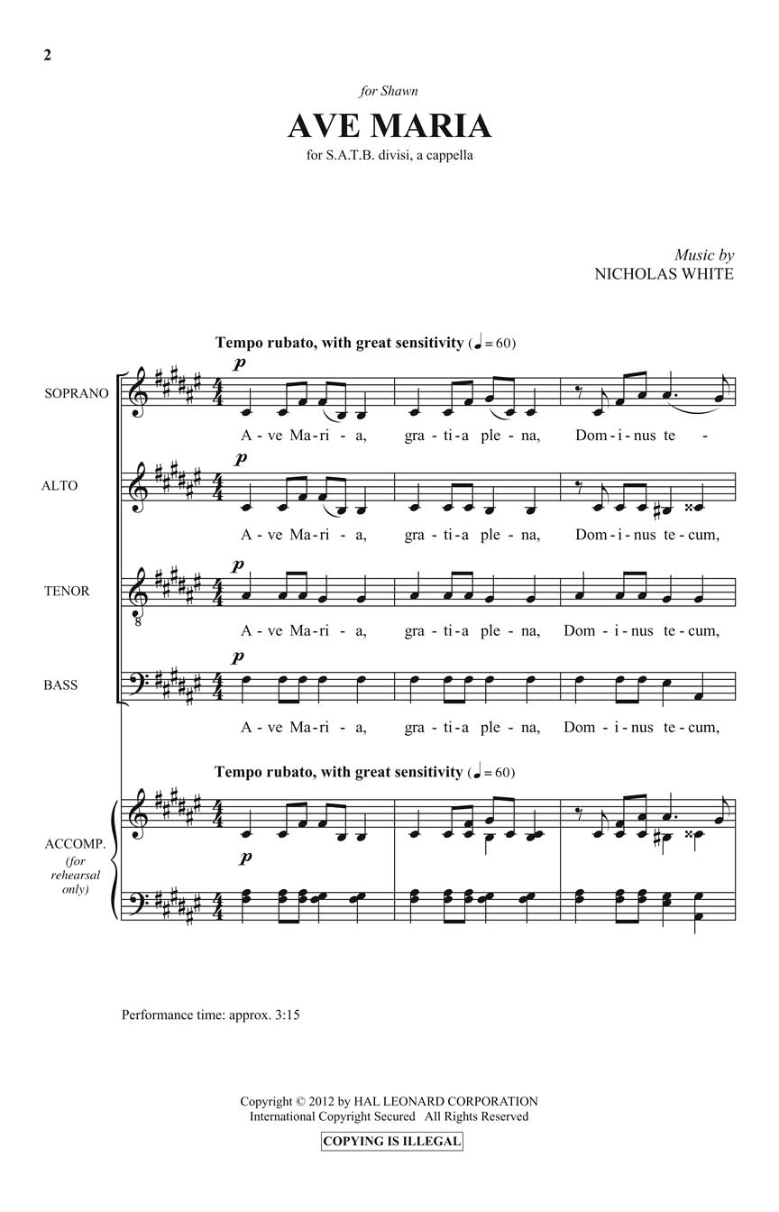 Ave Maria - String Quartet - sample page 1