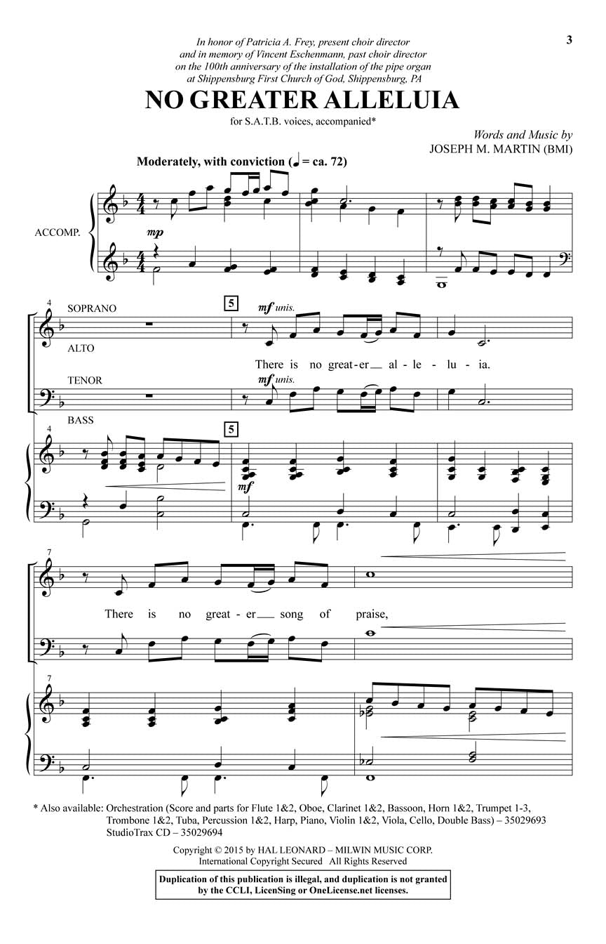 No Greater Alleluia - sample page 1