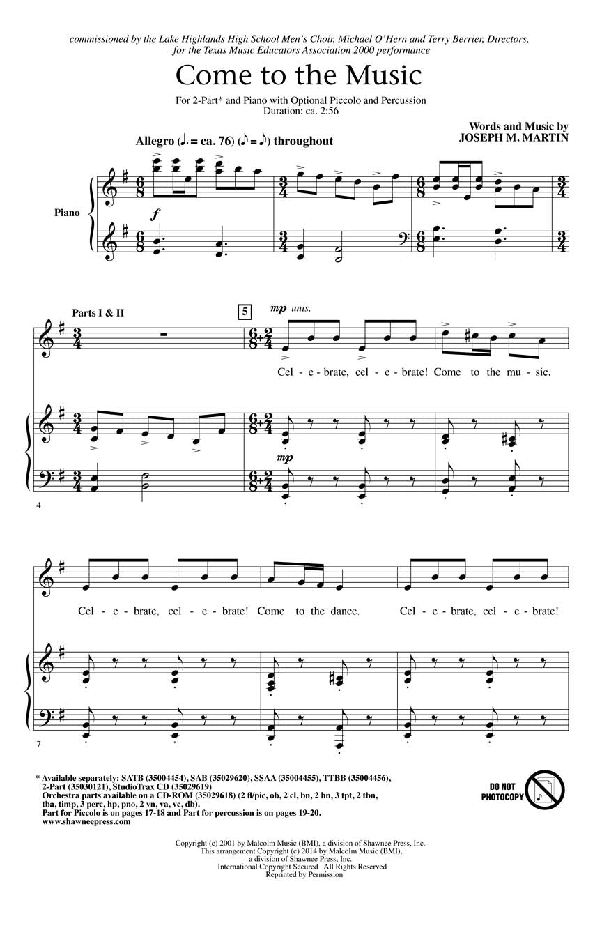 Come to the Music - sample page 1