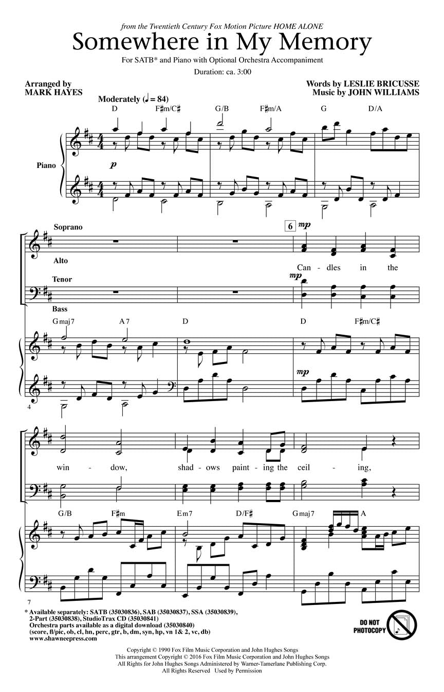 Somewhere in My Memory - sample page 1