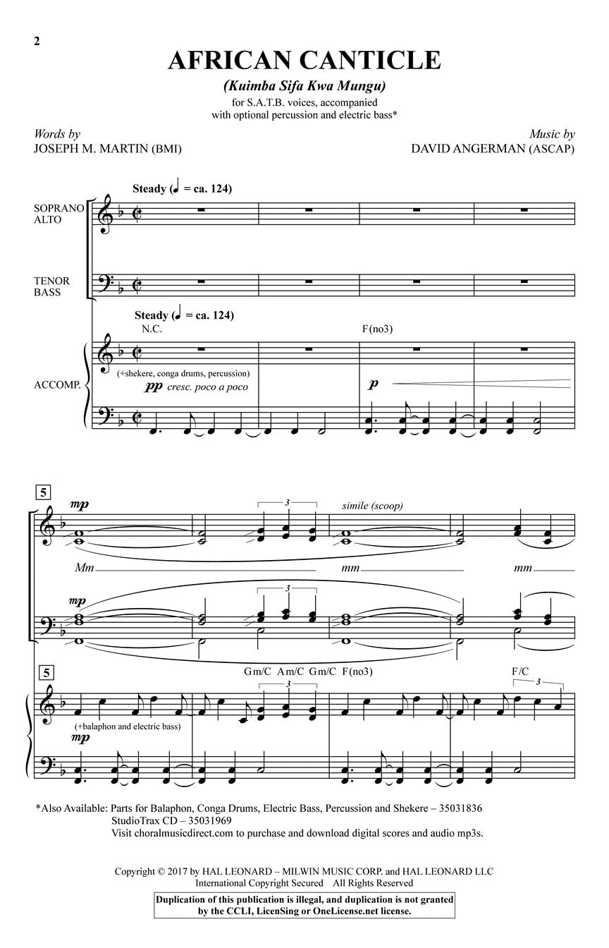 African Canticle - sample page 1