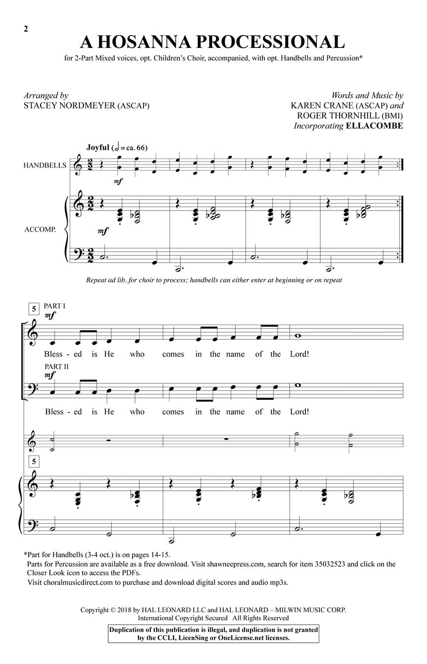 A Hosanna Processional - sample page 1