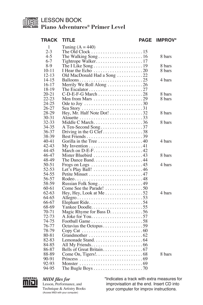 Primer Level – Lesson Book CD – 2nd Edition - sample page 2