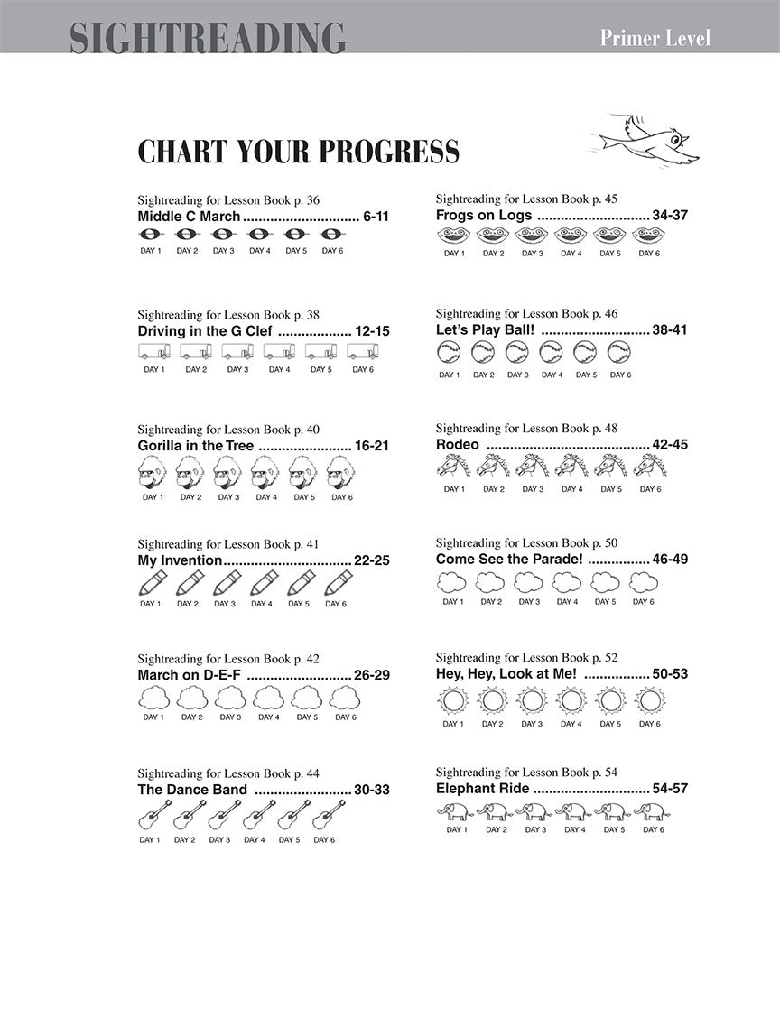 Primer Level – Sightreading Book - sample page 2