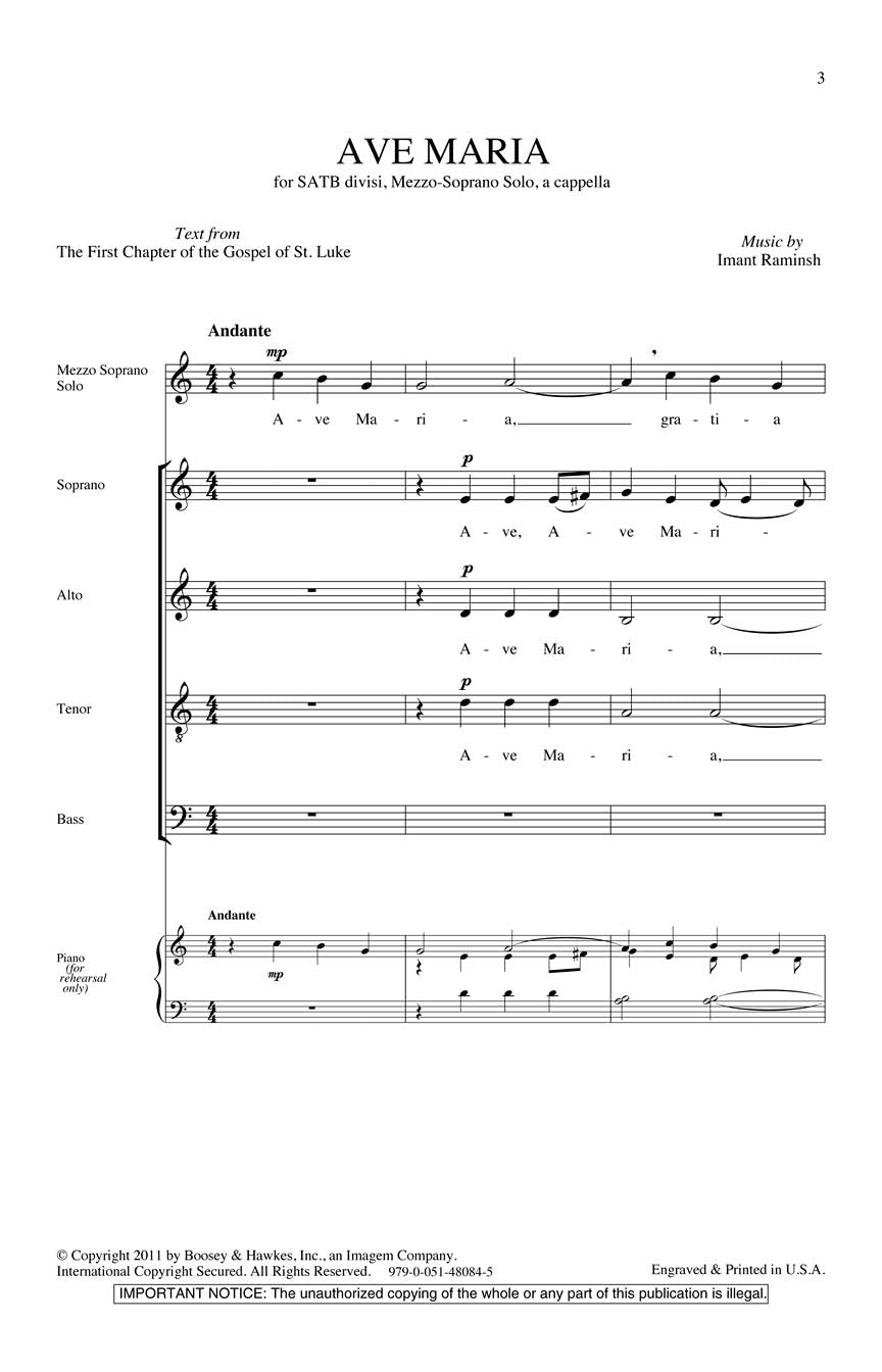 Ave Maria - String Quartet - sample page 1