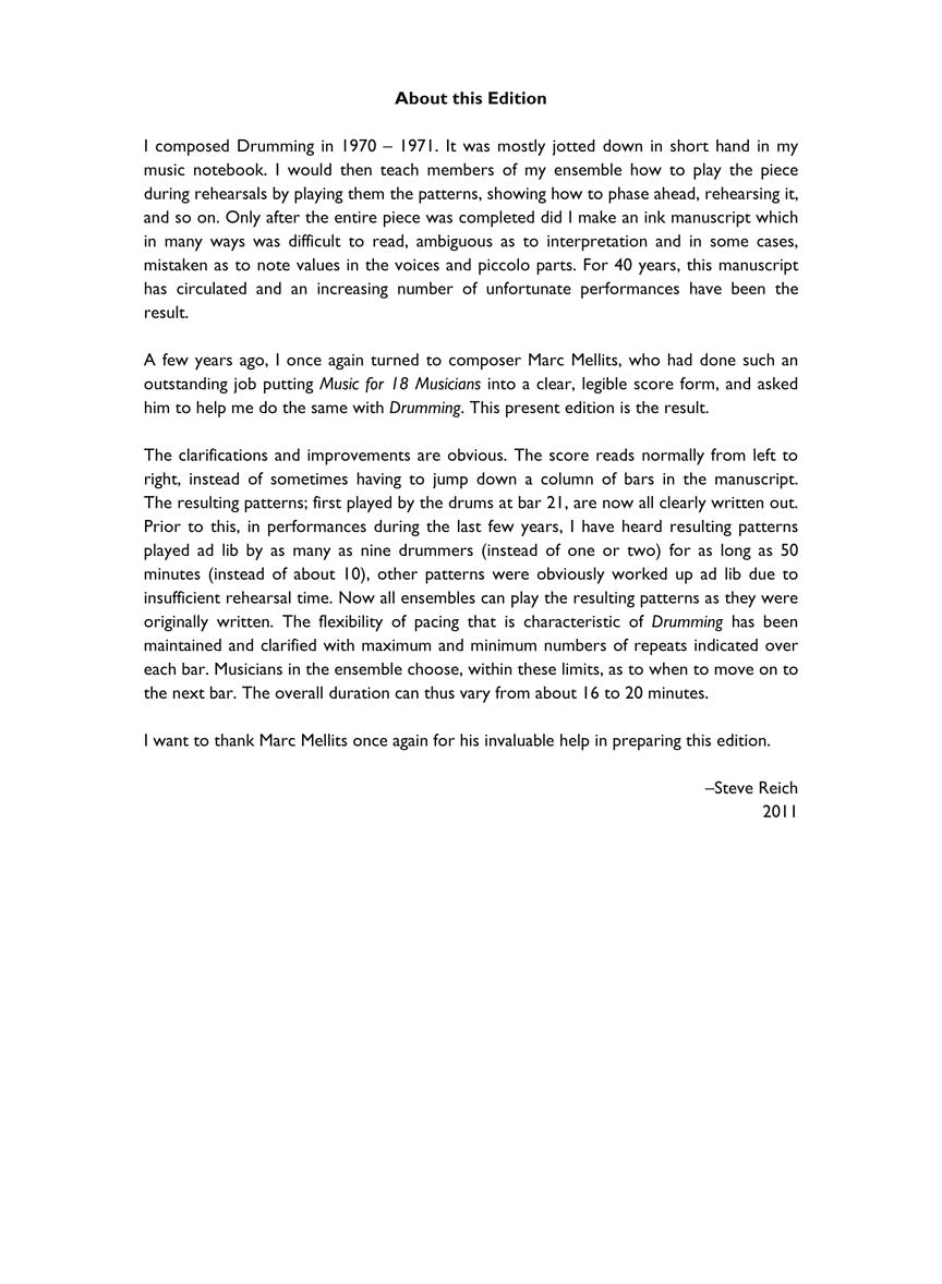 Steve Reich – Drumming Part One - sample page 5