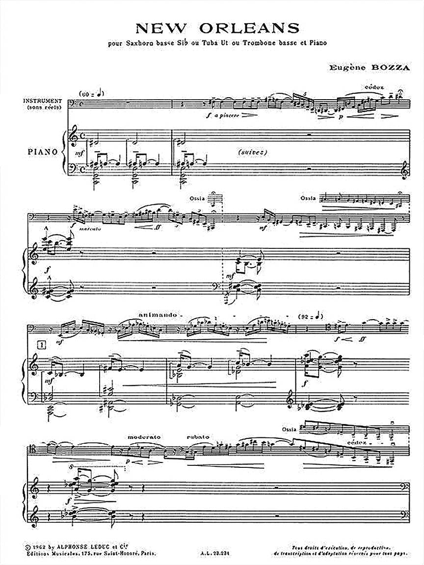 New-Orleans for Saxhorn Basse (or Tuba or Bass Trombone) and Piano - sample page 2