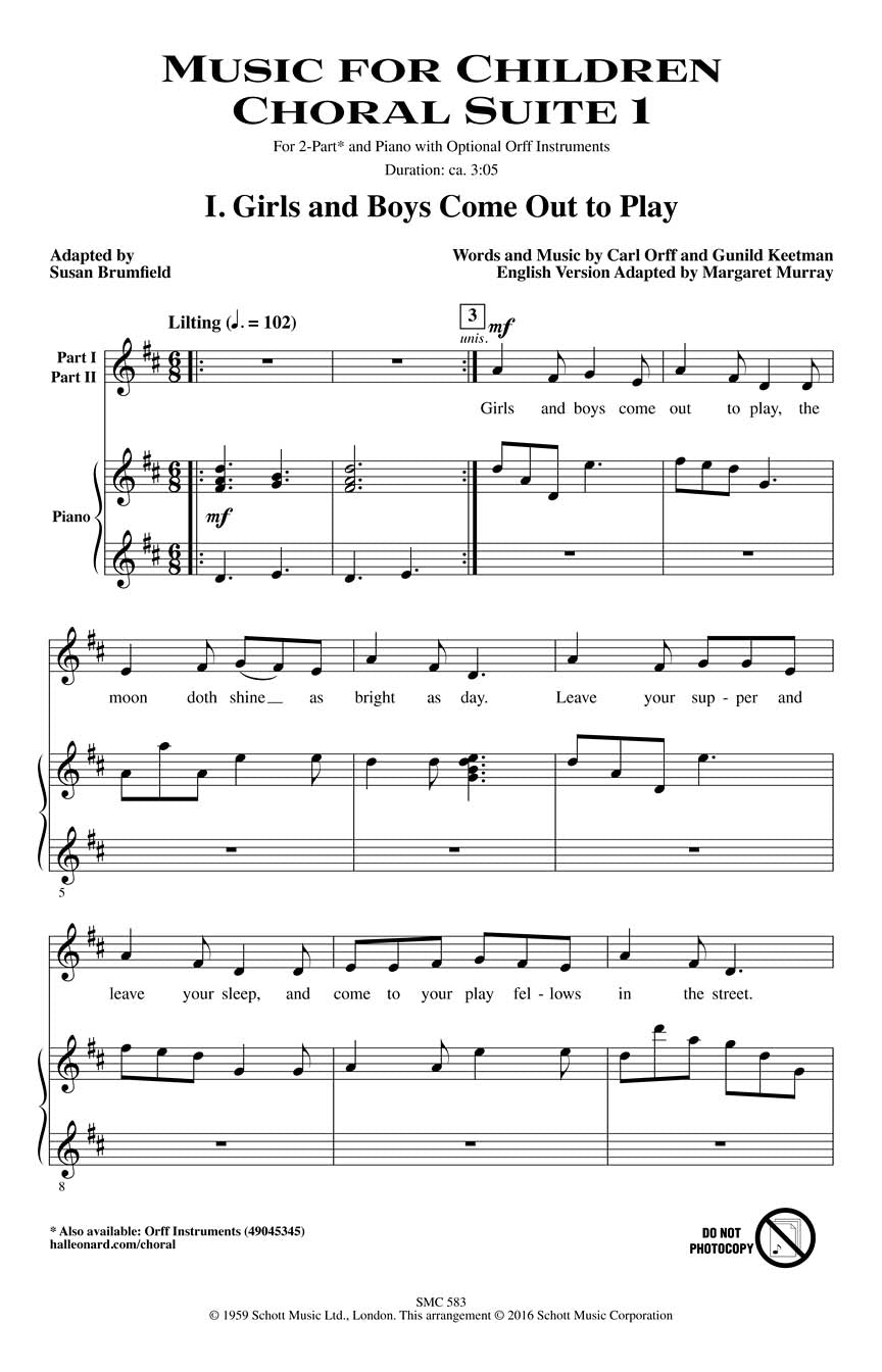 Music for Children - sample page 1