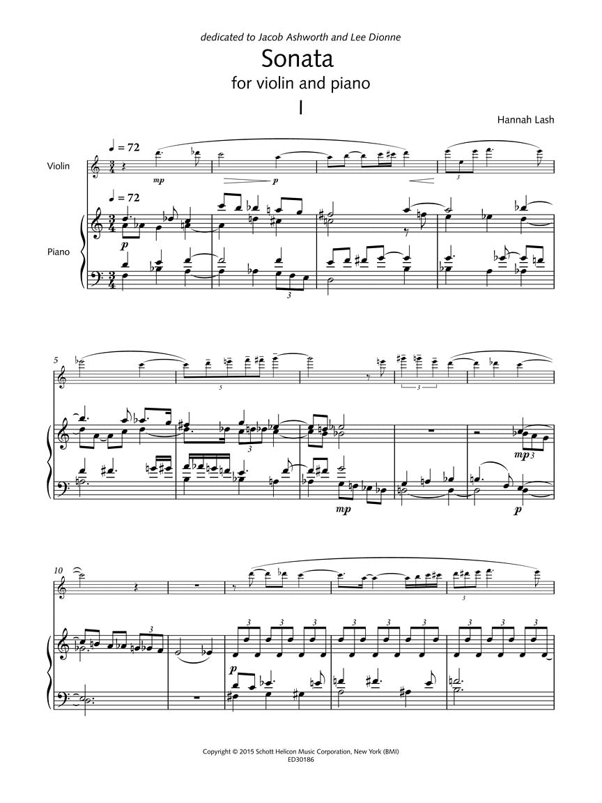 Sonata for Violin and Piano - Score and Part - sample page 1