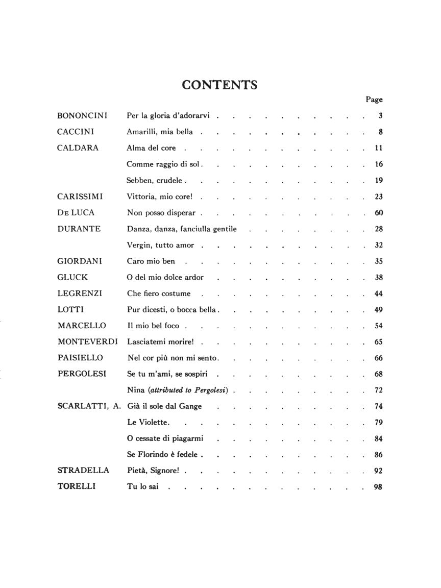 24 Italian Songs & Arias of the 17th & 18th Centuries - sample page 2