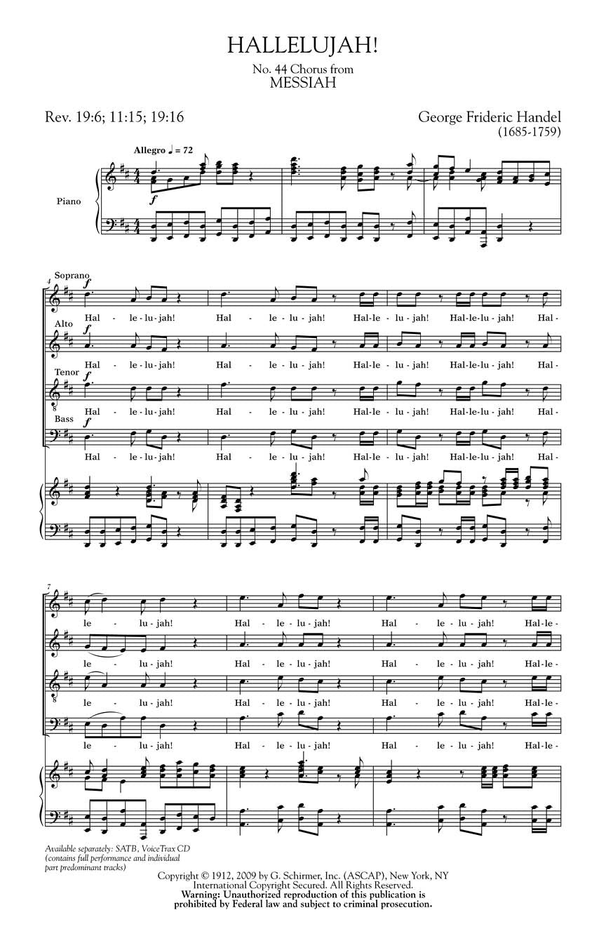 Hallelujah Chorus (from <i>The Messiah</i>) - sample page 1
