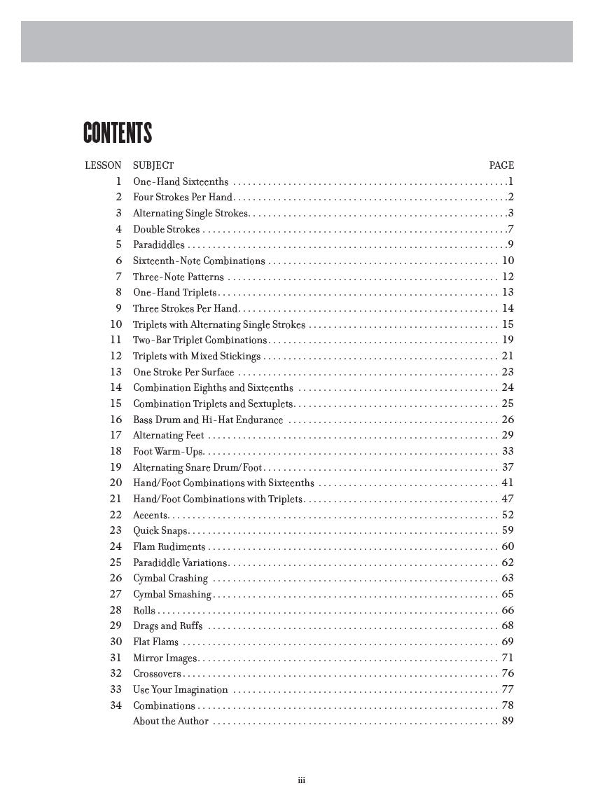 Drum Set Warm-Ups - sample page 2