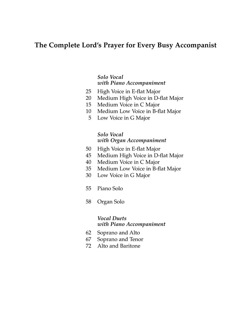 The Complete Lord's Prayer for Every Busy Accompanist - sample page 3