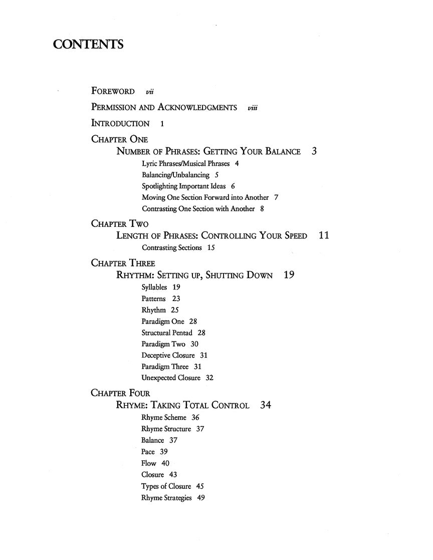 Songwriting: Essential Guide to Lyric Form and Structure - sample page 2