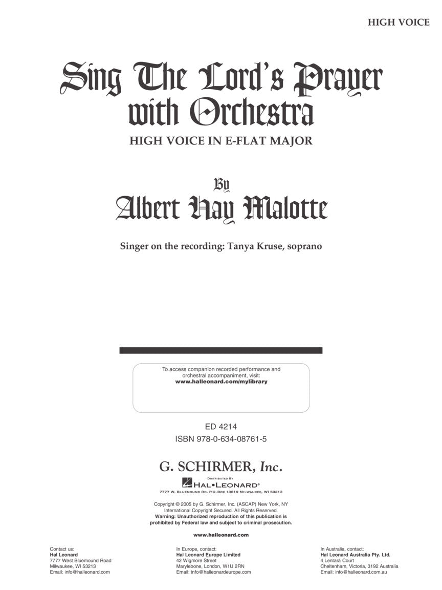 Sing The Lord's Prayer with Orchestra - High Voice - sample page 2