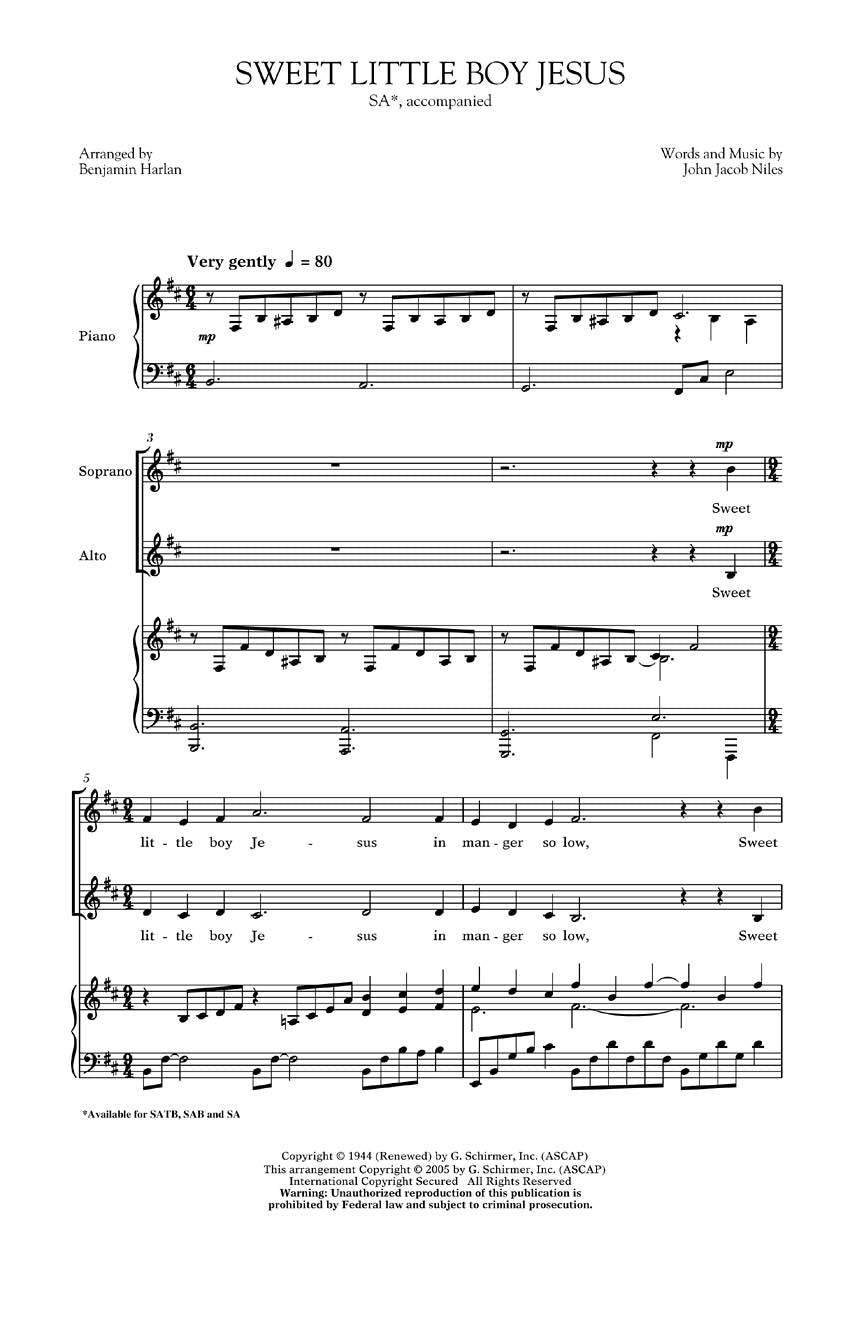 Sweet Little Boy Jesus - sample page 1