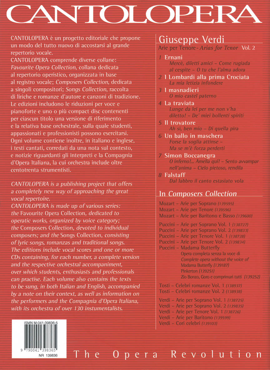 Cantolopera: Verdi Arias for Tenor Volume 2 - sample page 2