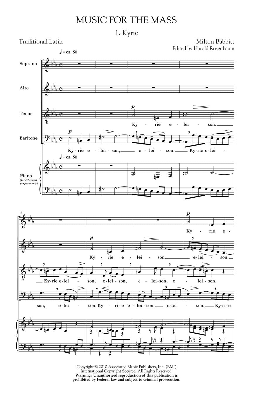 Music for the Mass - sample page 1