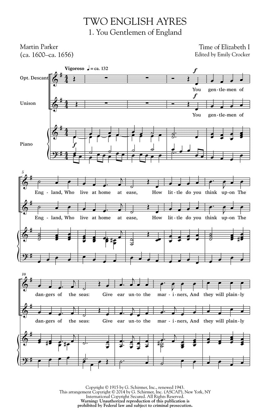 Two English Ayres - sample page 1