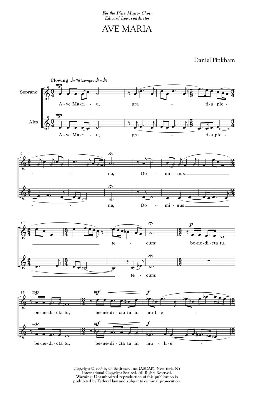 Two Classics for Treble Voices - sample page 1