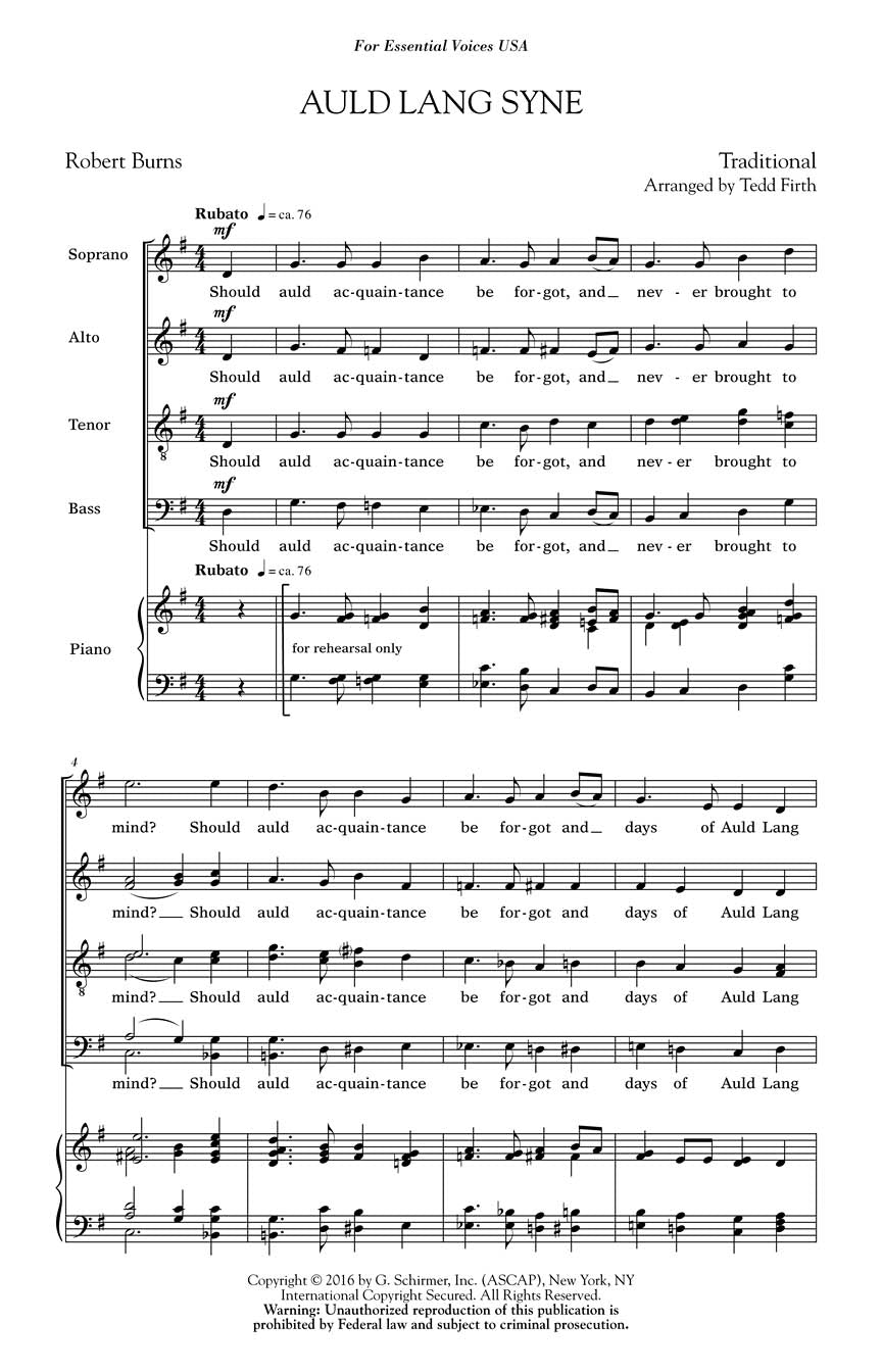 Auld Lang Syne - sample page 1