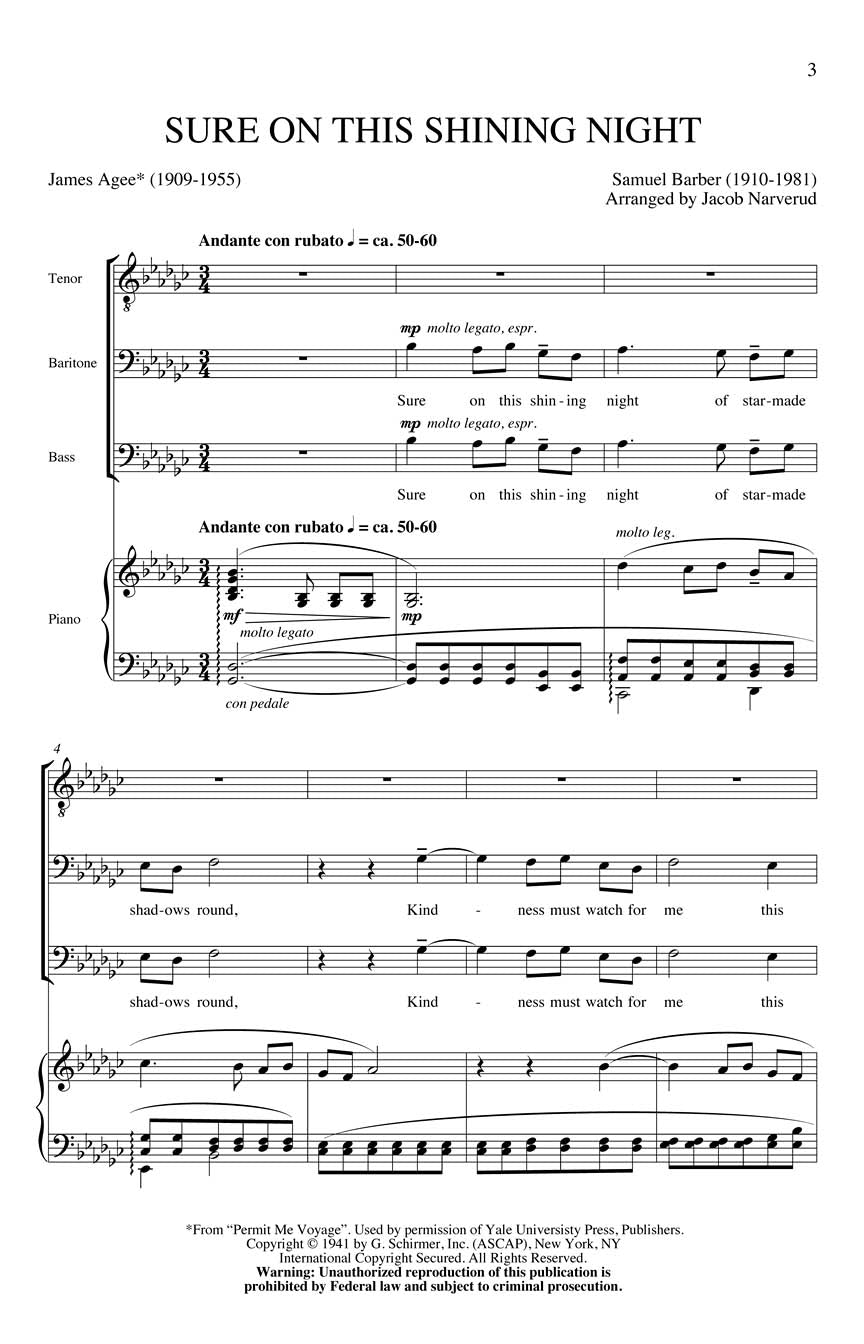 Sure on This Shining Night - sample page 1