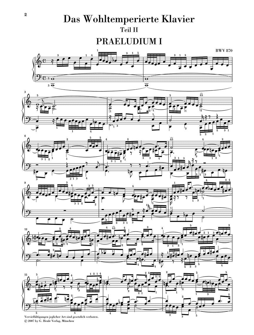 The Well-Tempered Clavier – Revised Edition - sample page 1