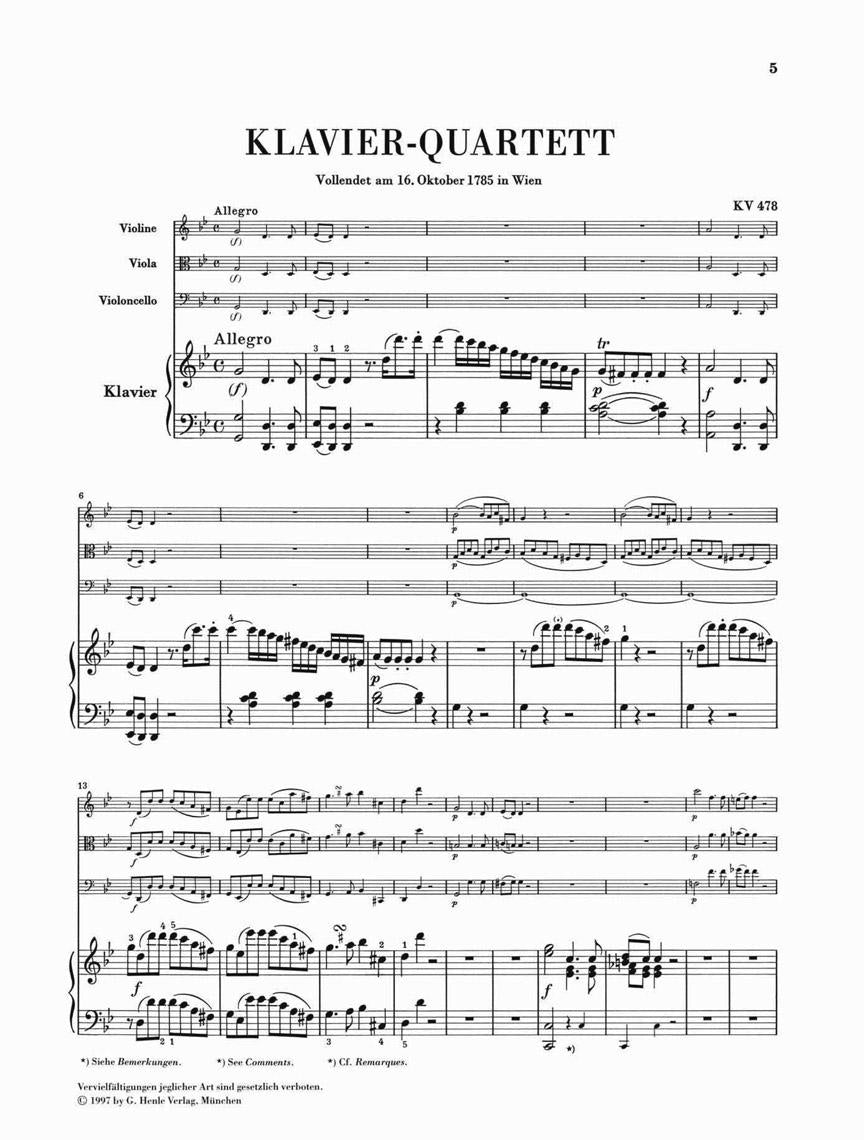 Piano Quartets - sample page 1