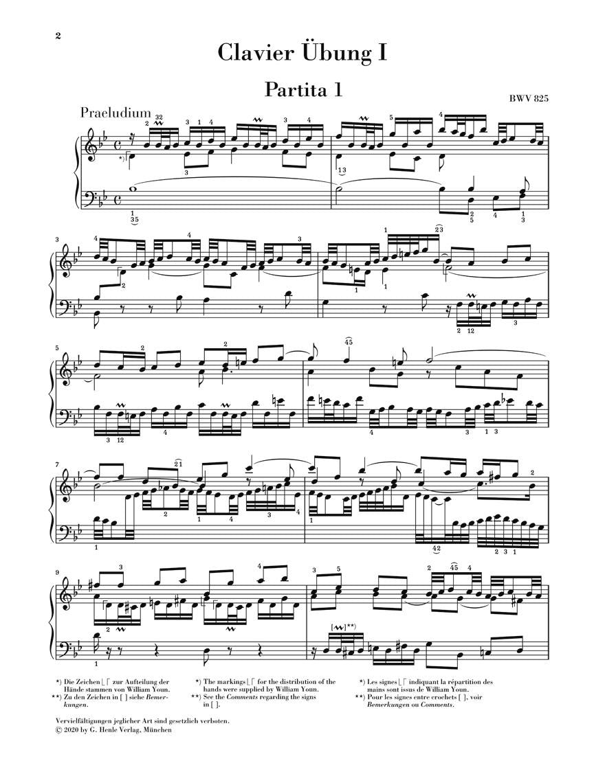 Six Partitas BWV 825-830 Revised Edition - sample page 1