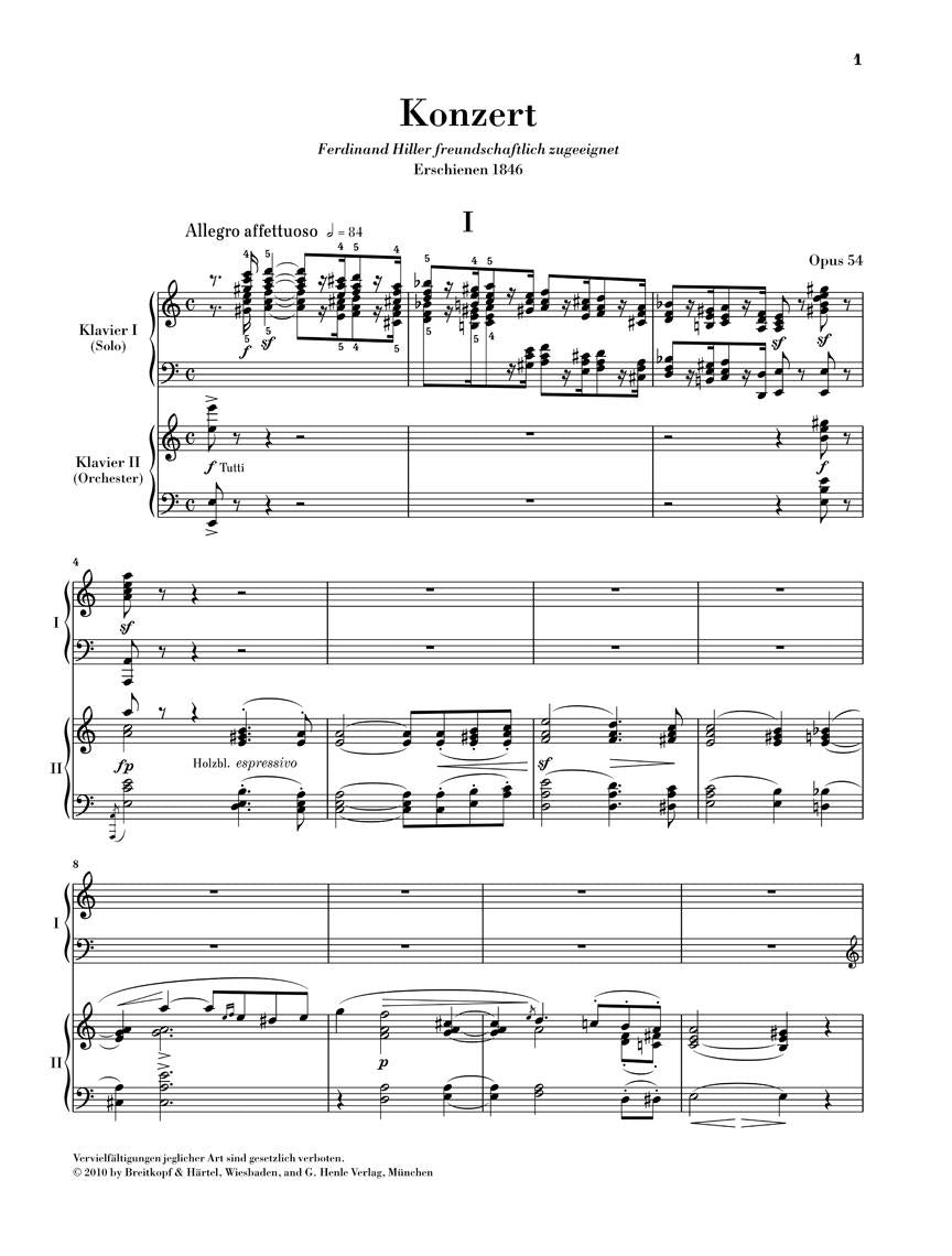 Piano Concerto in A minor, Op. 54 - sample page 1