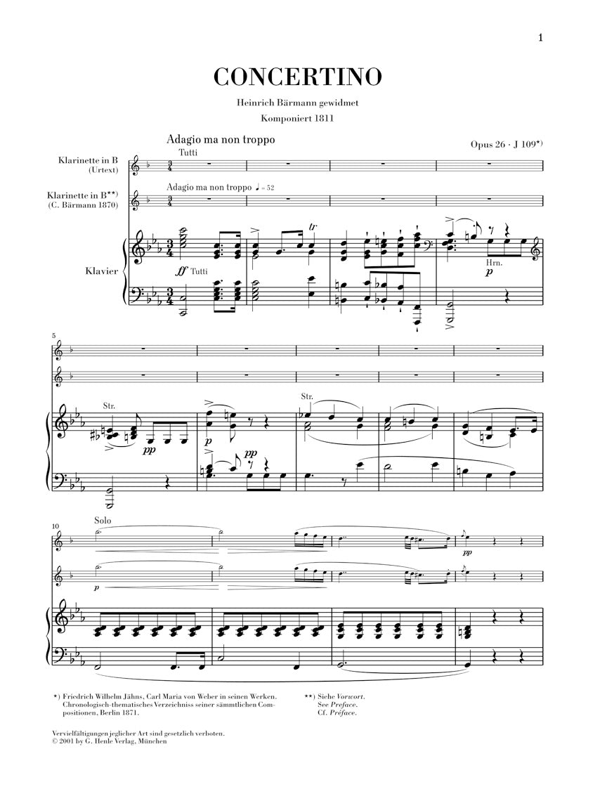 Concertino, Op. 26 - sample page 1