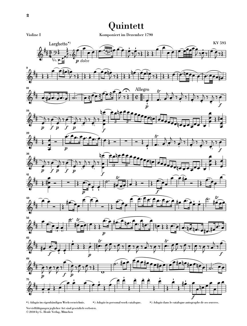 String Quintets: Volume III - sample page 1