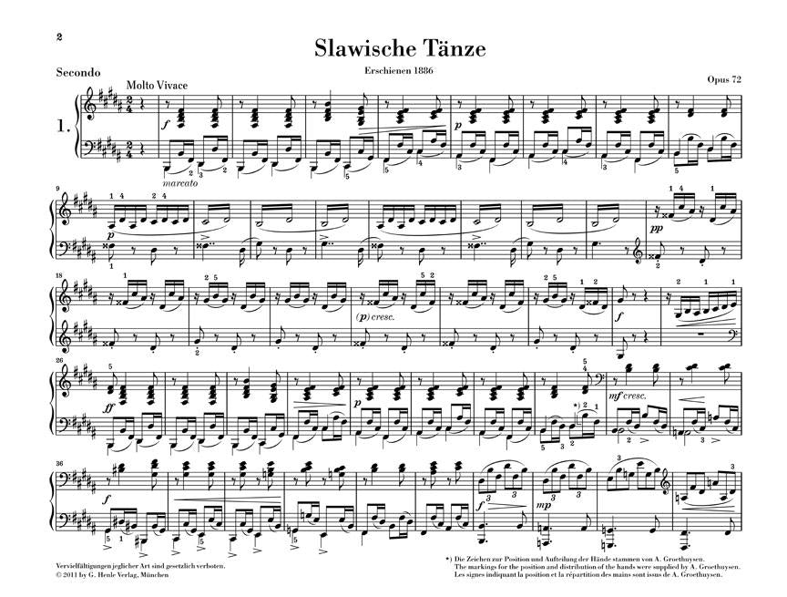 Slavonic Dances, Op. 72 - sample page 1