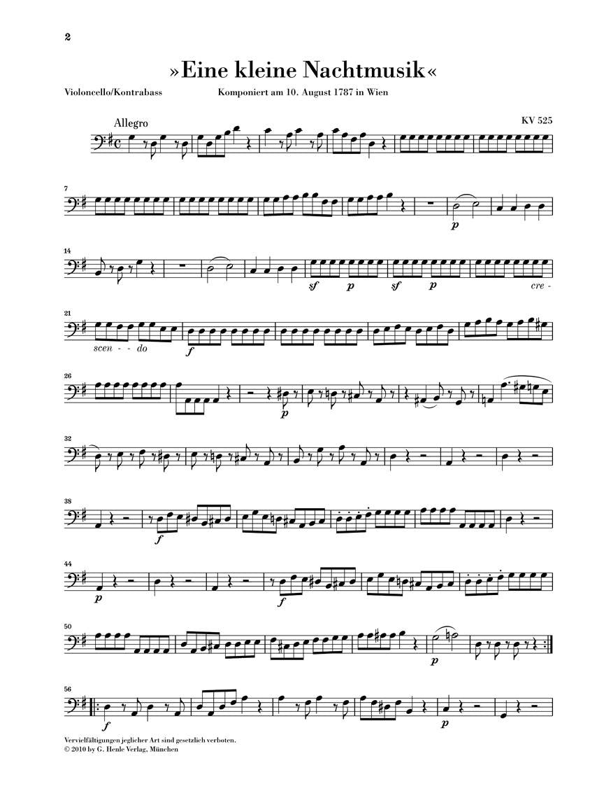 Divertimento K525 “Eine kleine Nachtmusik” - sample page 1