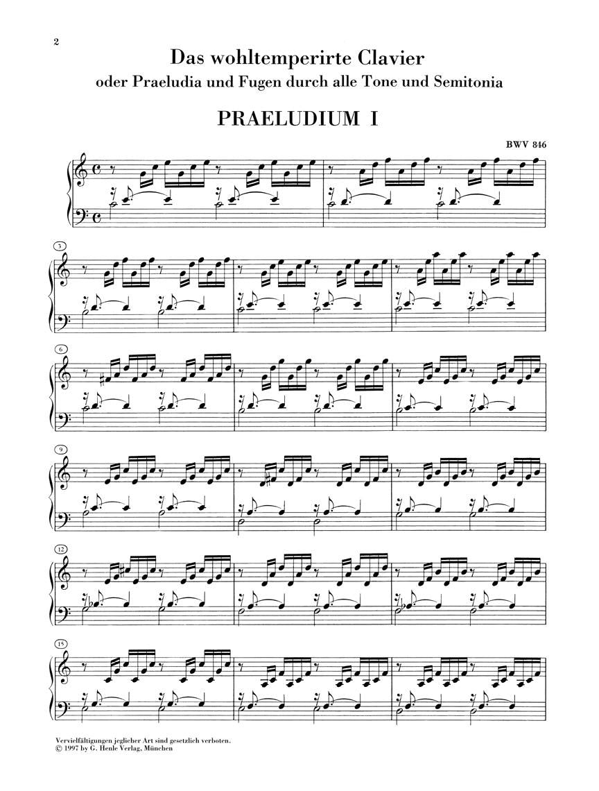 Well-Tempered Clavier BWV 846-869 Part I - sample page 1