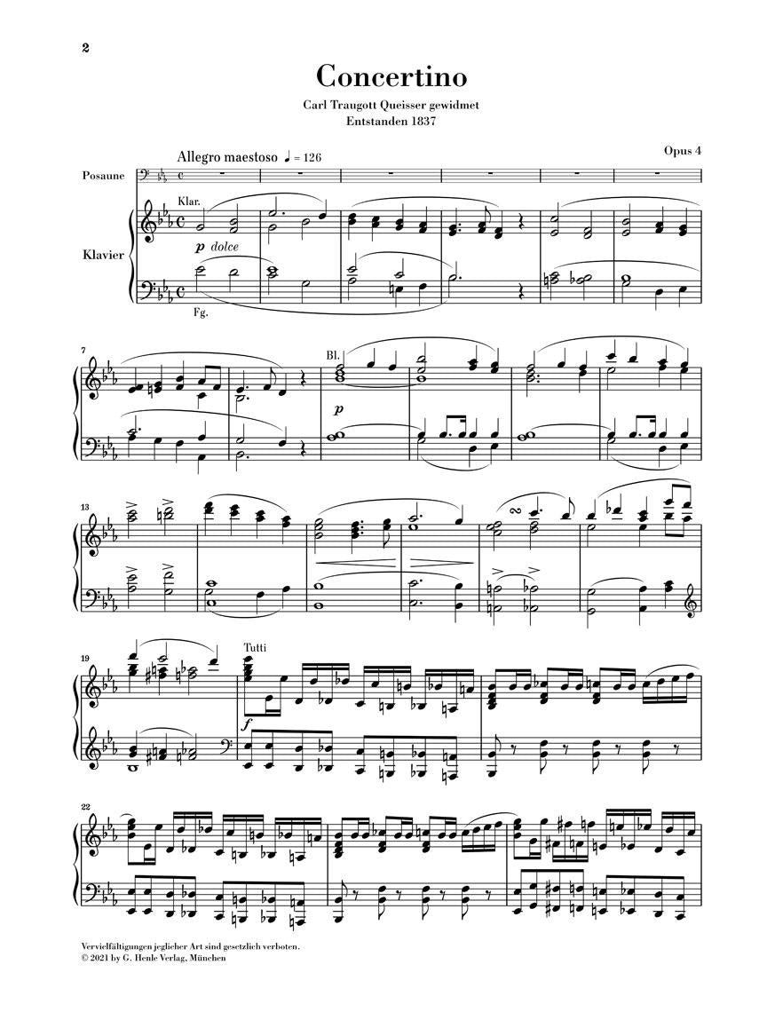 Concertino in E-flat Major Op. 4 - sample page 1