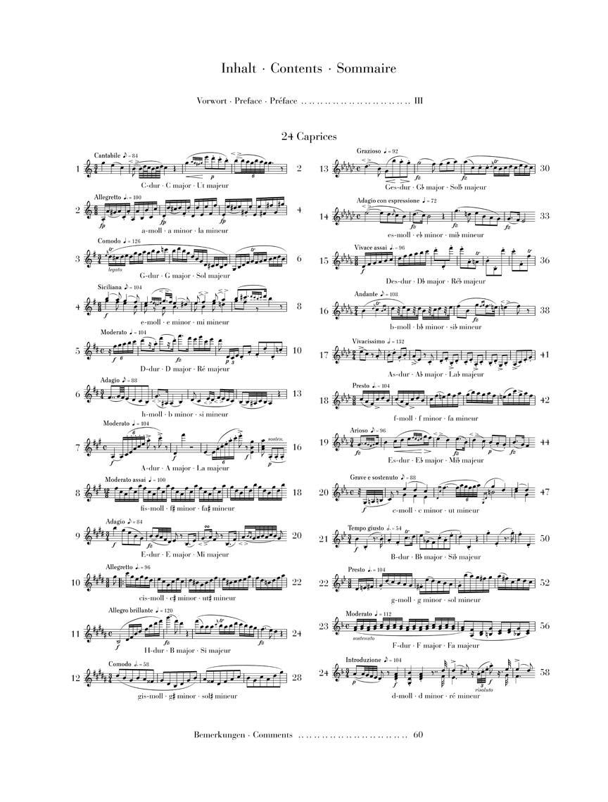 24 Caprices for Violin Solo - sample page 1