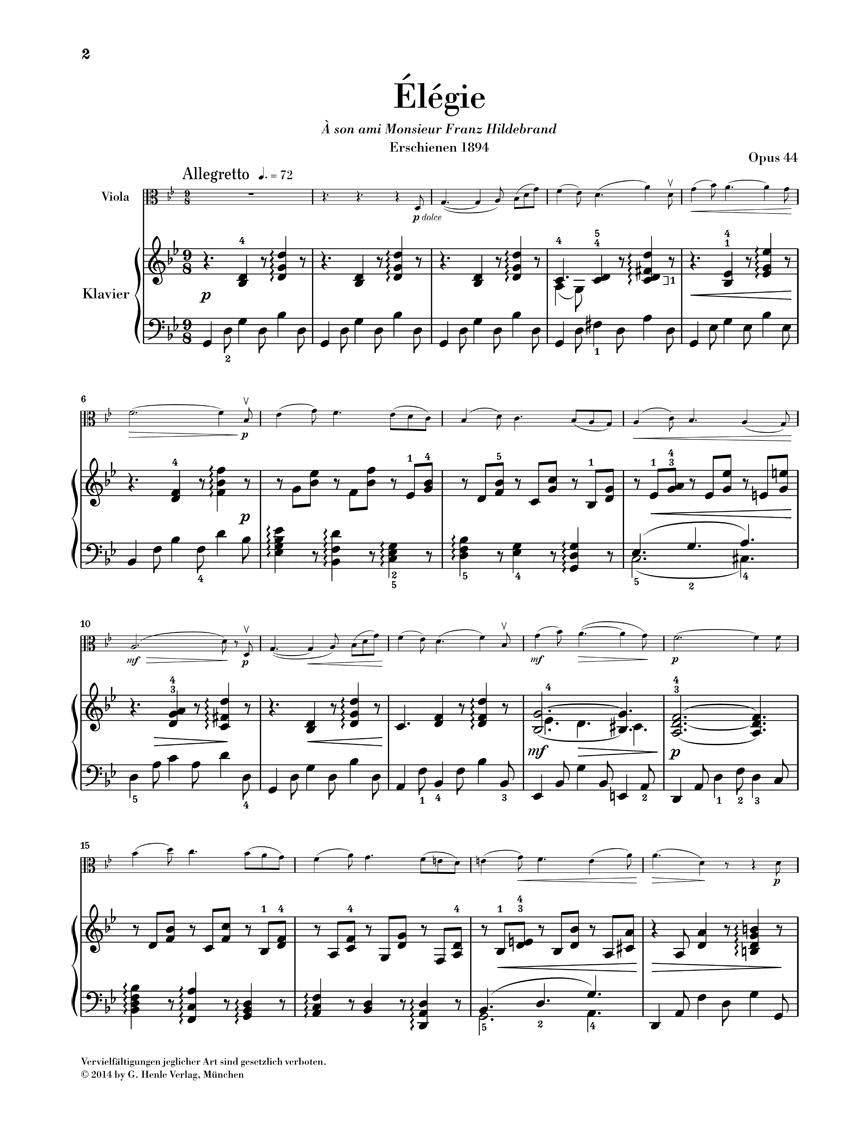 Élégie Op. 44 - sample page 1