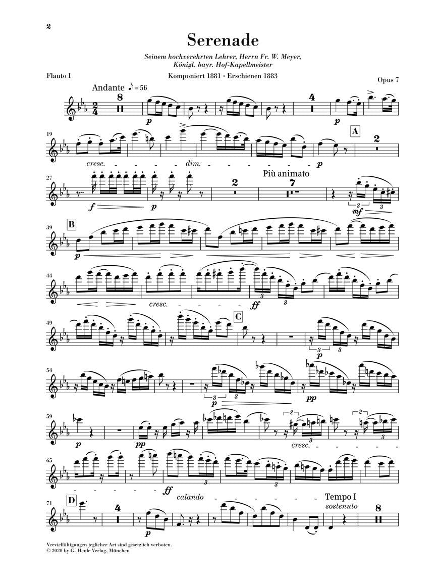 Serenade for Wind Instruments in E-flat Major, Op. 7 - sample page 1